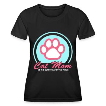 Chat Maman Chat Maman Chats Chat Propriétaire Cadeau - T-shirt sport Femme - noir - Devant - AI Model Female 172 light (172cm)