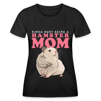 Hamster Mom Dwarf Hamster Golden Hamster Gift - Women's Functional T-Shirt - black - Front - AI Model Female 172 light (172cm)