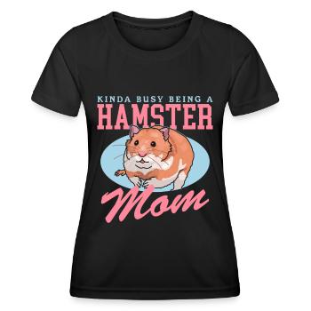Hamster Mom | Dwarf Hamster Golden Hamster Gift - Women's Functional T-Shirt - black - Front - AI Model Female 172 light (172cm)
