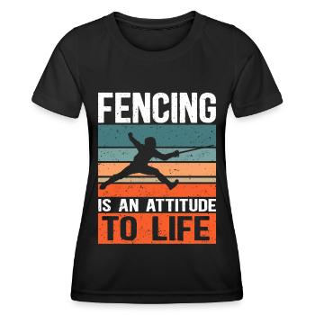 Fencing Fencing Fencing Gift - Women's Functional T-Shirt - black - Front - AI Model Female 172 light (172cm)