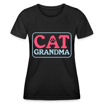 Chats Grand-mère Chat Mama Chat Propriétaire Cadeau - T-shirt sport Femme - noir - Devant - AI Model Female 172 light (172cm)
