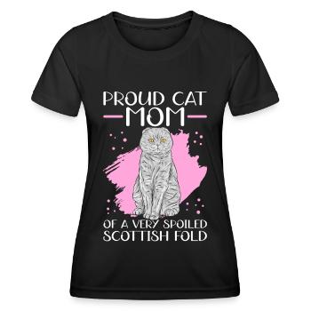 Écossais Chat à oreilles pliantes Maman Cat Maman Cadeau - T-shirt sport Femme - noir - Devant - AI Model Female 172 light (172cm)