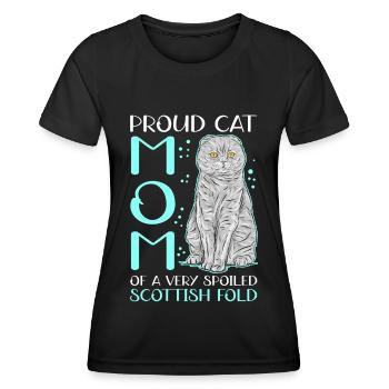 Écossais Chat à oreilles pliantes Maman Cat Cadeau - T-shirt sport Femme - noir - Devant - AI Model Female 172 light (172cm)