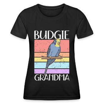 Budgerigar Grandma | Budgerigars Gift - Women's Functional T-Shirt - black - Front - AI Model Female 172 light (172cm)