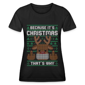 Noël moche Cadeau de Noël moche - T-shirt sport Femme - noir - Devant - AI Model Female 172 light (172cm)