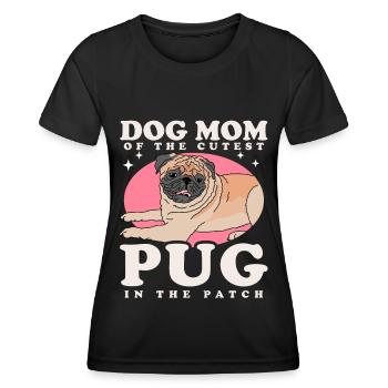 Mops Mom Hundeliebhaber Hundebesitzer Geschenk - Frauen Funktions-T-Shirt - Schwarz - Vorne - AI Model Female 172 light (172cm)