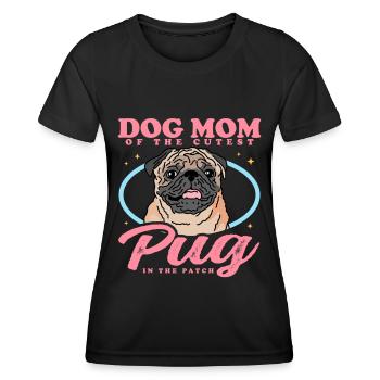 Mops Mom Hundeliebhaber Hundebesitzerin Geschenk - Frauen Funktions-T-Shirt - Schwarz - Vorne - AI Model Female 172 light (172cm)