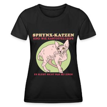 Sphynx Cat Propriétaire de chat Cadeau de propriétaire de chat - T-shirt sport Femme - noir - Devant - AI Model Female 172 light (172cm)