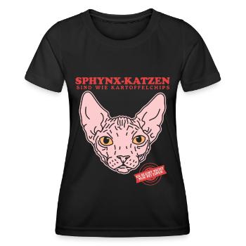 Sphynx Cat Chat Propriétaire Cat Cadeau - T-shirt sport Femme - noir - Devant - AI Model Female 172 light (172cm)