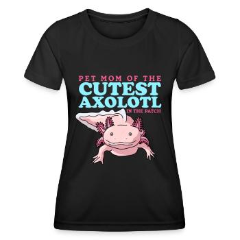Axolotl Maman | Cadeau de Salamandre Axolotl - T-shirt sport Femme - noir - Devant - AI Model Female 172 light (172cm)