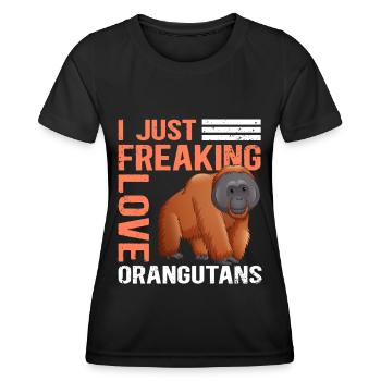 Singes orangs-outans Cadeau Orang-outan - T-shirt sport Femme - noir - Devant - AI Model Female 172 light (172cm)