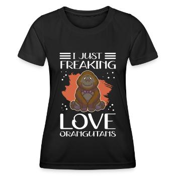 Cadeau Orang-outan Singe Orang-outan - T-shirt sport Femme - noir - Devant - AI Model Female 172 light (172cm)