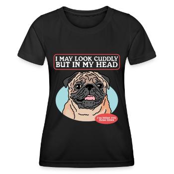 Pug Dogs Dog Owner Dog Owner Gift - Women's Functional T-Shirt - black - Front - AI Model Female 172 light (172cm)