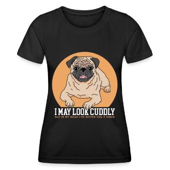 Pug Dog Dog Owner Dog Owner Gift - Women's Functional T-Shirt - black - Front - AI Model Female 172 light (172cm)