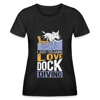 Dock Diving Dog Dog Owner Dog Sports Gift - Women's Functional T-Shirt - black - Front - AI Model Female 172 light (172cm)