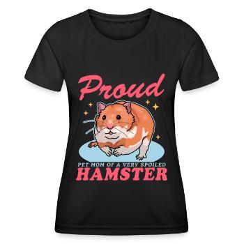 Hamster Mom | Dwarf Hamster Golden Hamster Gift - Women's Functional T-Shirt - black - Front - AI Model Female 172 light (172cm)