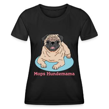 Mops Hundemama Hundebesitzer Hunde Geschenk - Frauen Funktions-T-Shirt - Schwarz - Vorne - AI Model Female 172 light (172cm)