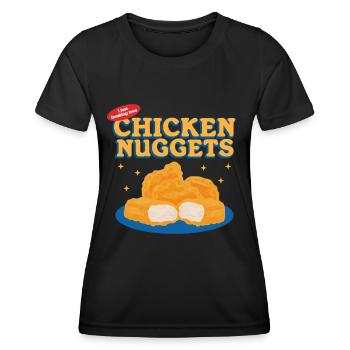 Poulet Nuggets Poulet Nuggets Cadeau de restauration rapide - T-shirt sport Femme - noir - Devant - AI Model Female 172 light (172cm)
