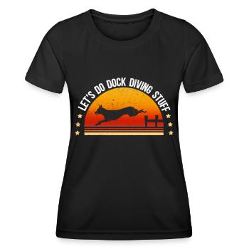 Dock Diving Dog Dog Owner Dog Sports Gift - Women's Functional T-Shirt - black - Front - AI Model Female 172 light (172cm)