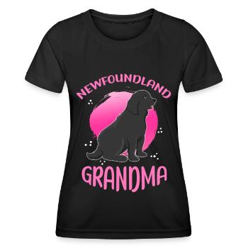 Newfoundland Grandma Dog Owner Dog Gift - Women's Functional T-Shirt - black - Front - AI Model Female 172 light (172cm)
