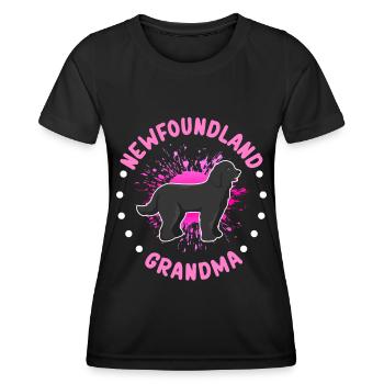 Newfoundland Grandma Dog Owner Gift - Women's Functional T-Shirt - black - Front - AI Model Female 172 light (172cm)