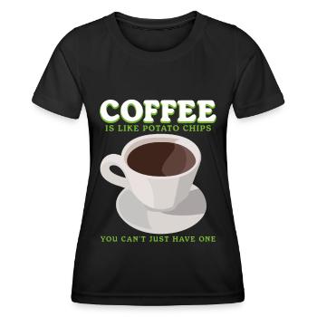 Café Buveur de café Café Amoureux du café Cadeau - T-shirt sport Femme - noir - Devant - AI Model Female 172 light (172cm)