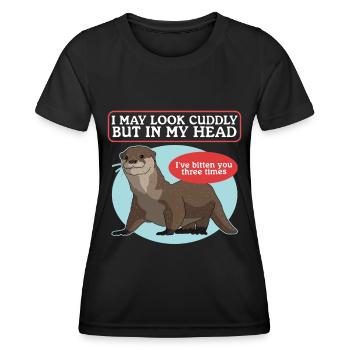 Loutre de mer Loutre Cadeau de loutre - T-shirt sport Femme - noir - Devant - AI Model Female 172 light (172cm)