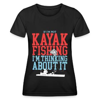 Kayak Fishing Kayaking Angler Kayaker Gift - Women's Functional T-Shirt - black - Front - AI Model Female 172 light (172cm)