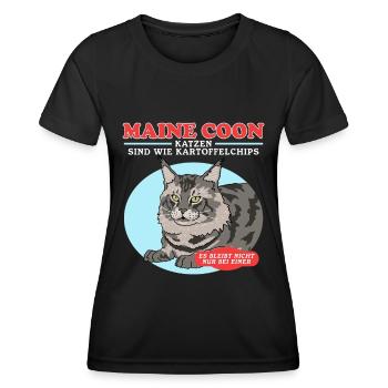 Maine Coon Cats | Cat Owner Gift - Women's Functional T-Shirt - black - Front - AI Model Female 172 light (172cm)