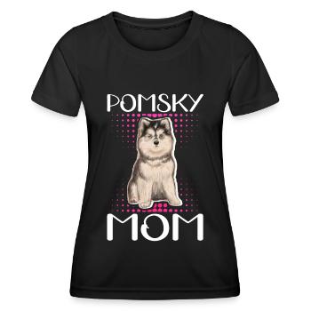 Pomsky Mom Pomskies Dogs Dog Owner Gift - Women's Functional T-Shirt - black - Front - AI Model Female 172 light (172cm)