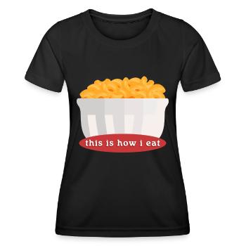 Macaroni and Cheese Mac Cheese Gift - Women's Functional T-Shirt - black - Front - AI Model Female 172 light (172cm)