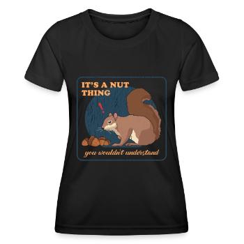 Cute Squirrel Grey Squirrel Gift - Women's Functional T-Shirt - black - Front - AI Model Female 172 light (172cm)