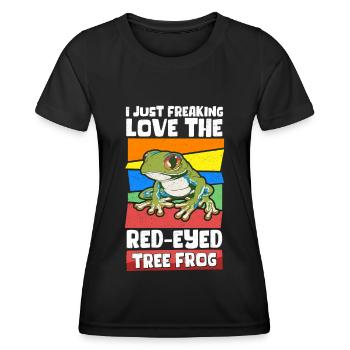 Frog Red-eyed Tree Frog Frogs Gift - Women's Functional T-Shirt - black - Front - AI Model Female 172 light (172cm)