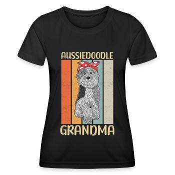 Aussiedoodle Grand-mère Dog Owner Chiens Cadeau - T-shirt sport Femme - noir - Devant - AI Model Female 172 light (172cm)