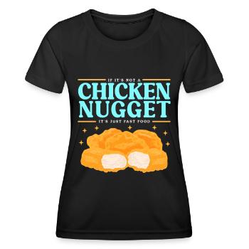 Chicken Nuggets Huhn Nuggets Fast Food Geschenk - Frauen Funktions-T-Shirt - Schwarz - Vorne - AI Model Female 172 light (172cm)