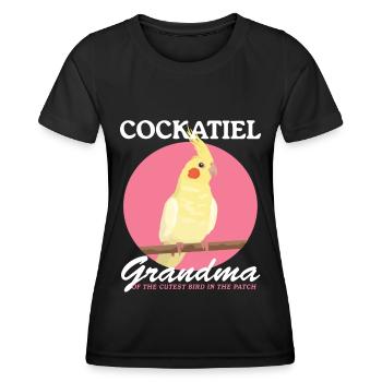 Cockatiel Grand-mère Oiseau Propriétaire Cadeau - T-shirt sport Femme - noir - Devant - AI Model Female 172 light (172cm)