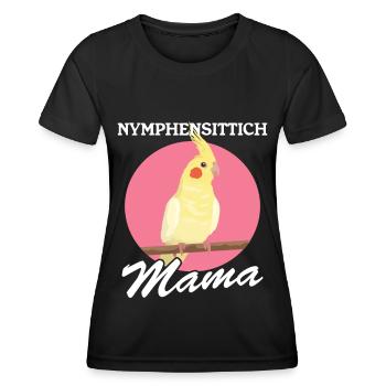 Nymphensittich Mama Vogelbesitzer Geschenk - Frauen Funktions-T-Shirt - Schwarz - Vorne - AI Model Female 172 light (172cm)