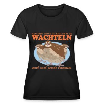 Wachtel Wachtelzüchter | Wachtelhaltung Geschenk - Frauen Funktions-T-Shirt - Schwarz - Vorne - AI Model Female 172 light (172cm)
