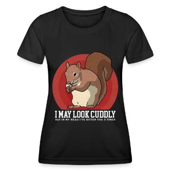 Cute Squirrel Squirrel Gift - Women's Functional T-Shirt - black - Front - AI Model Female 172 light (172cm)