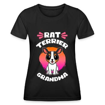 Rat Terrier Grandma Hunde Hundebesitzer Geschenk - Frauen Funktions-T-Shirt - Schwarz - Vorne - AI Model Female 172 light (172cm)