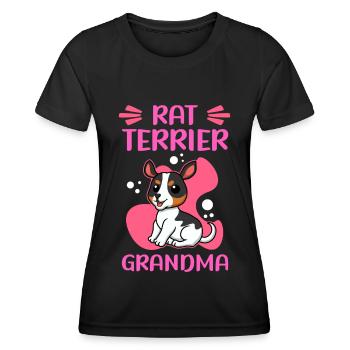 Rat Terrier Grandma Hund Hundebesitzer Geschenk - Frauen Funktions-T-Shirt - Schwarz - Vorne - AI Model Female 172 light (172cm)