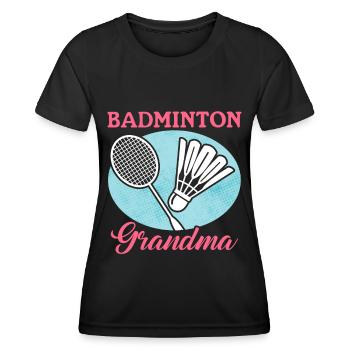 Badminton Grandma Badmintonspieler Geschenk - Frauen Funktions-T-Shirt - Schwarz - Vorne - AI Model Female 172 light (172cm)