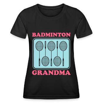 Badminton Grandma Badmintonspielerin Geschenk - Frauen Funktions-T-Shirt - Schwarz - Vorne - AI Model Female 172 light (172cm)