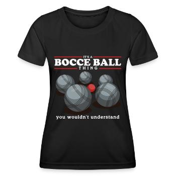 Boccia Bocce Bocciaspieler Boulesport Geschenk - Frauen Funktions-T-Shirt - Schwarz - Vorne - AI Model Female 172 light (172cm)