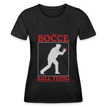 Boccia Bocce | Bocciaspieler Boulesport Geschenk - Frauen Funktions-T-Shirt - Schwarz - Vorne - AI Model Female 172 light (172cm)
