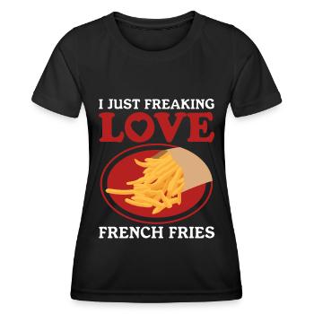 Pommes Frites Fastfood Fast Food Fritten Geschenk - Frauen Funktions-T-Shirt - Schwarz - Vorne - AI Model Female 172 light (172cm)