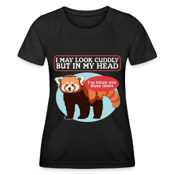 Panda roux Panda roux | Cadeau Pandas Rouges - T-shirt sport Femme - noir - Devant - AI Model Female 172 light (172cm)