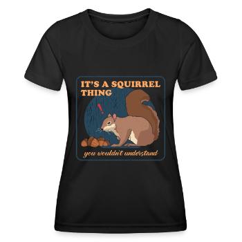 Mignon écureuil gris écureuil écureuil cadeau - T-shirt sport Femme - noir - Devant - AI Model Female 172 light (172cm)
