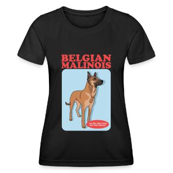 Belgian Shepherd Malinois Dog Gift - Women's Functional T-Shirt - black - Front - AI Model Female 172 light (172cm)