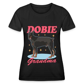Doberman Dobie Grandma Dog Owner Gift - Women's Functional T-Shirt - black - Front - AI Model Female 172 light (172cm)